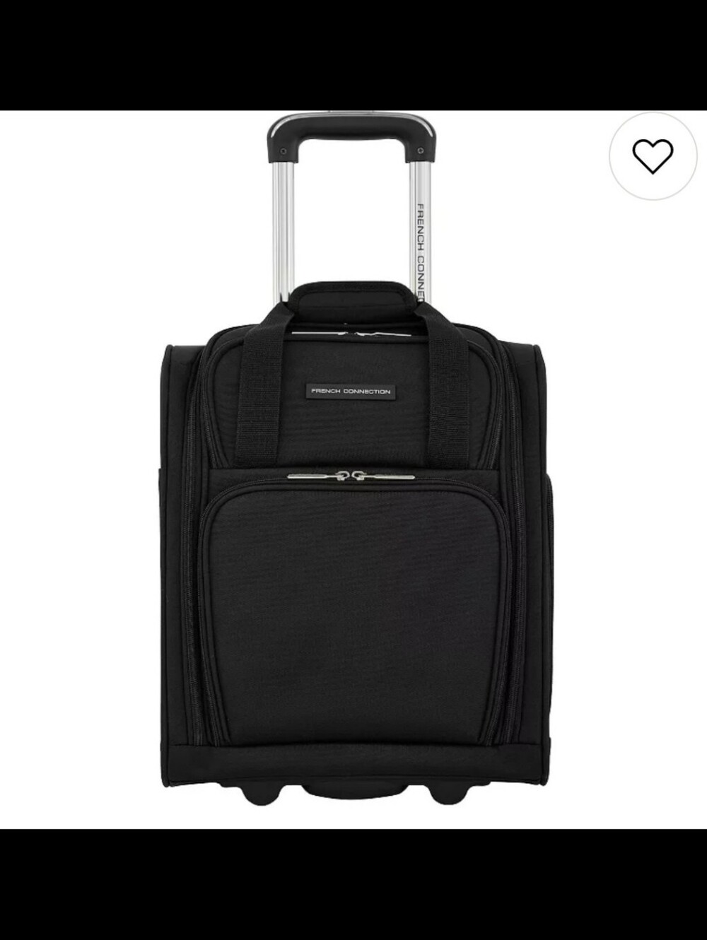 French Connection Black Rolling Carry-On Garment Tote